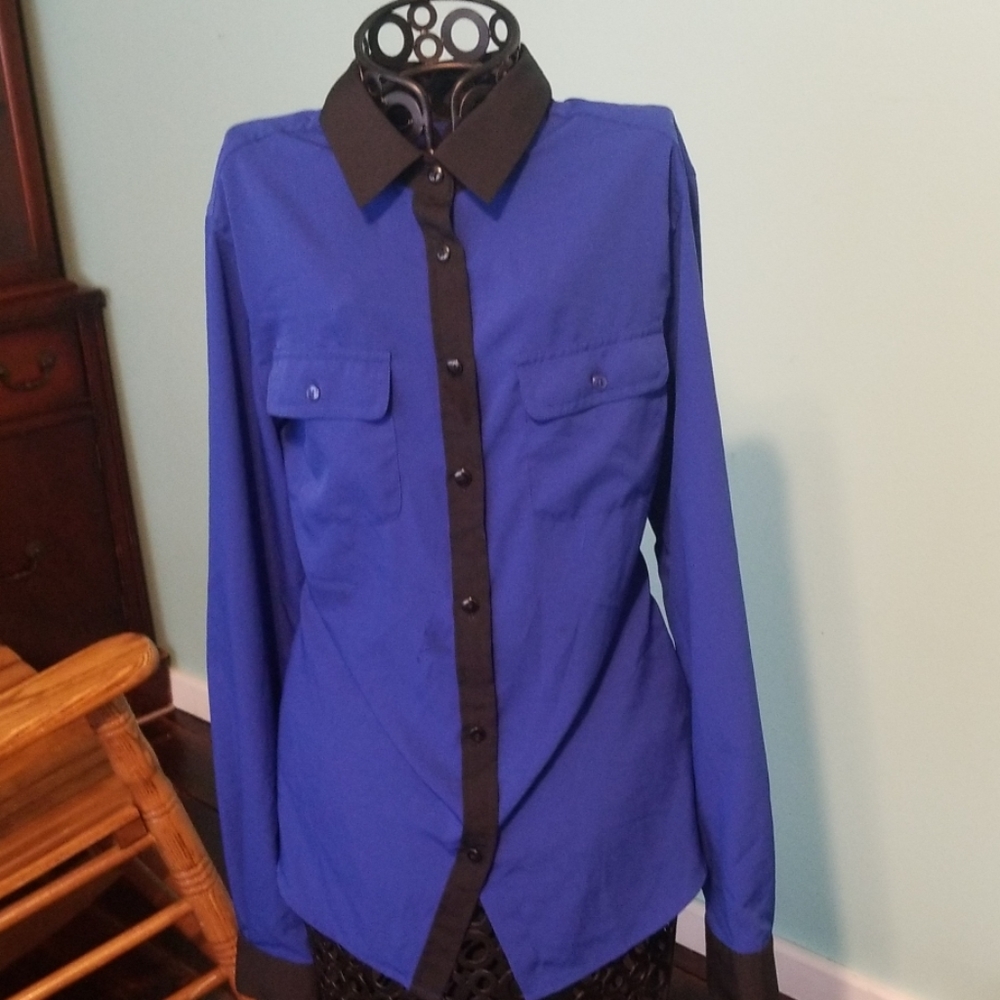 Blue black blouse